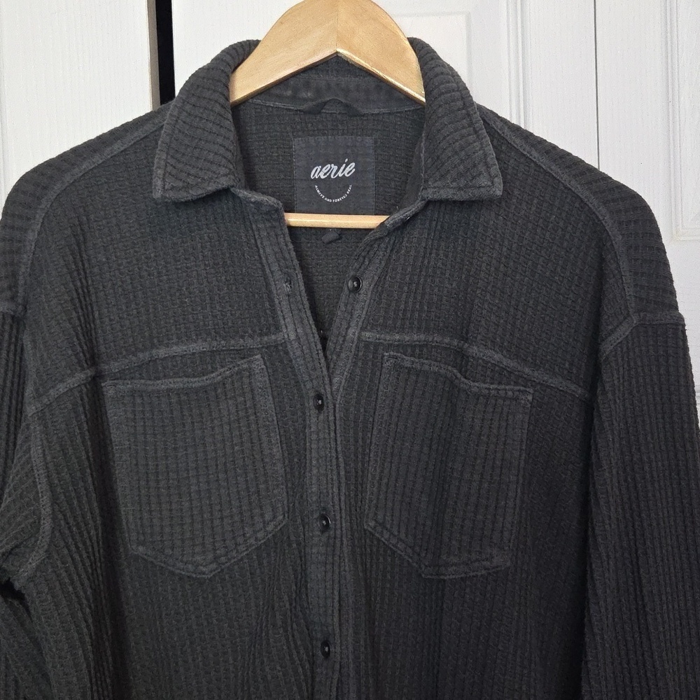 Aerie Charcoal Textured Shirt
